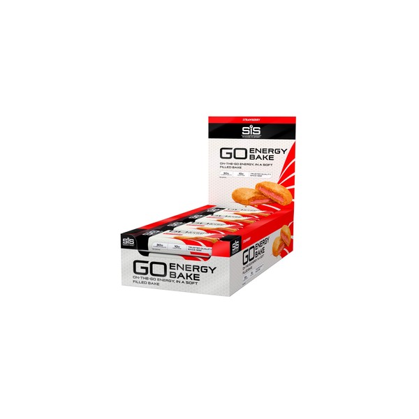 Science in Sport GO Energy Bakes, 30 g Carbs, High Carb Soft-filled Baked Energy Snack, Strawberry Flavour, 12 bars