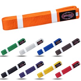 Farabi Sports Karate Belt Multiple Colors Karate Belts Judo Karate BJJ Martial arts Taekwondo belts (260-cm, Orange)