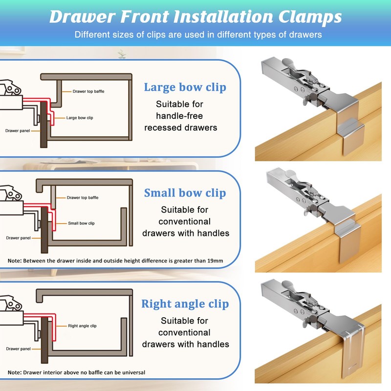 Drawer Front Installation Clamps Adjustable Drawer Fixing Clamp for Cabinet