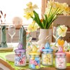 Nitial 4 Pcs Easter Glass Jar with Cap Bunny Rabbit