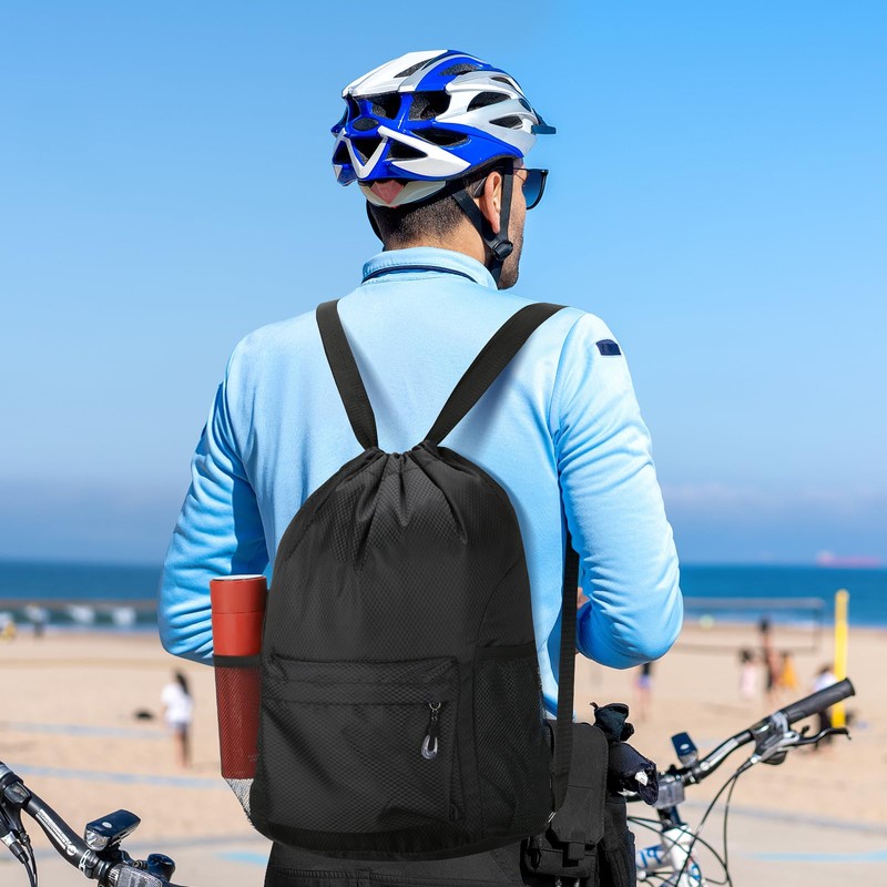 NATURAL STYLE Waterproof Drawstring Bag, Lightweight String Backpack with Water