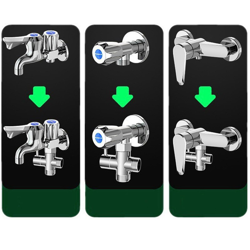 G1/2" Shower Diverter Valve - 3-Way Shower Splitter with Rubber