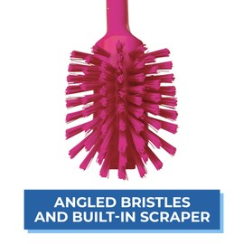 Vikan Dish Brush, Polypropylene/Polyester/SS, Pink, One Size