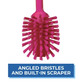 Vikan Dish Brush, Polypropylene/Polyester/SS, Pink, One Size