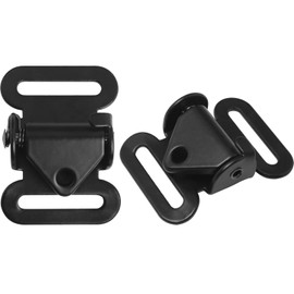 LUORNG - 2 hebillas de liberación rápida de 1 pulgada con hebilla táctica para ventilador, correa para mochila, correa, hebilla de ajuste, color negro, Negro -, 52x38mm