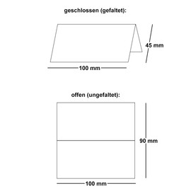 ARTOZ 50 x Place Cards - Chamois (Cream) - 45 x 100 mm Blank Place Cards - Folding Cards for Festive Table - Table Decoration - 220 g/m² Ribbed