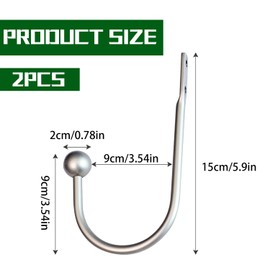 2 Pieces Curtain Tie Backs Hooks - Wall Mounted, Decorative Tiebacks for Curtains, Drapes, Blinds, Ideal for Home Décor, Easy Installation, Rust-Resistant