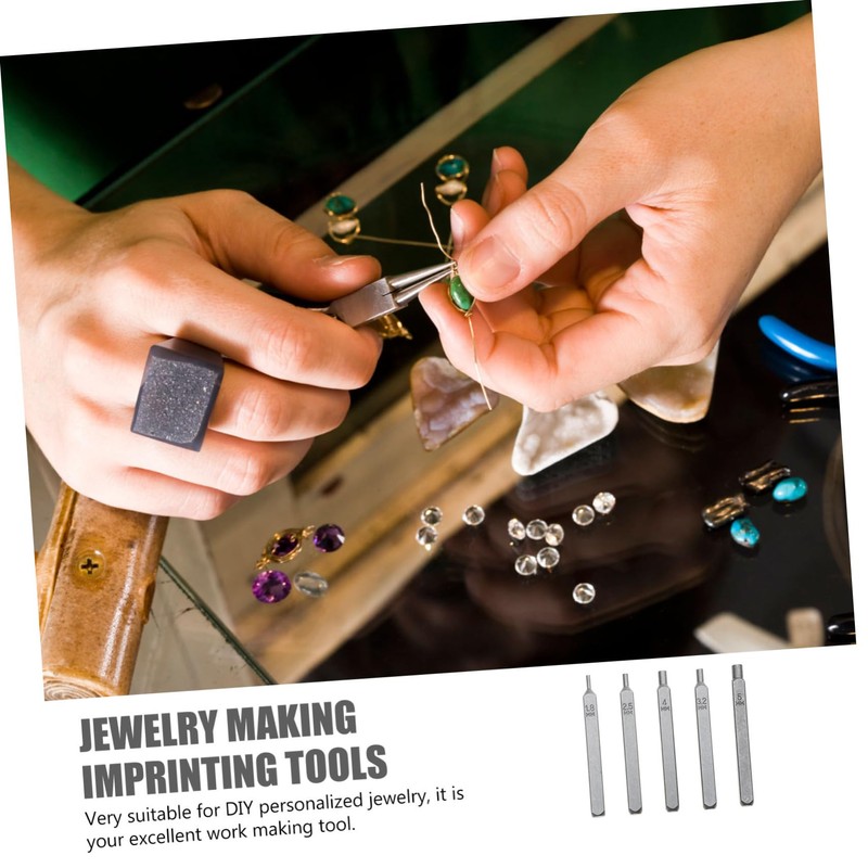 KONTONTY 5pcs Jewelry Stamping Tool Punch Stamps for Jewelry and