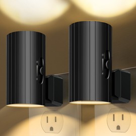 Night Lights Plug into Wall, LED Plug in Night Light, Dusk to Dawn Light Sensor, 0-100LM Adjustable Brightness Wall Light, Soft White 3000K, Dimmable Night Lights for Hallway Bedroom Stairway, 2 Pack