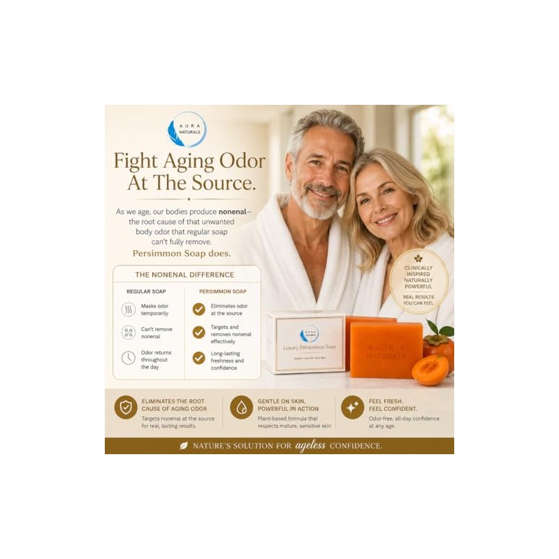 Persimmon Soap 3 Pack with Foaming Bag – Body Odor