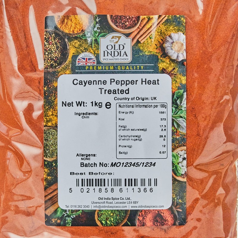 Old India Cayenne Pepper Heat Treated 1kg