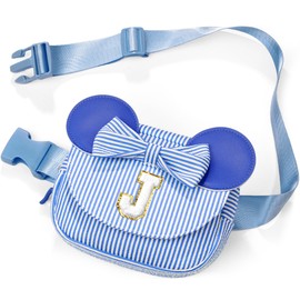 QLOVEA Daughter Gifts - Birthday Gifts for 3 4 5 6 7 8 9 10 11 12 13 Year Old Girls, Initial Fanny Pack Crossbody Bag Belt Bag Purse for Teen Girls Blue K