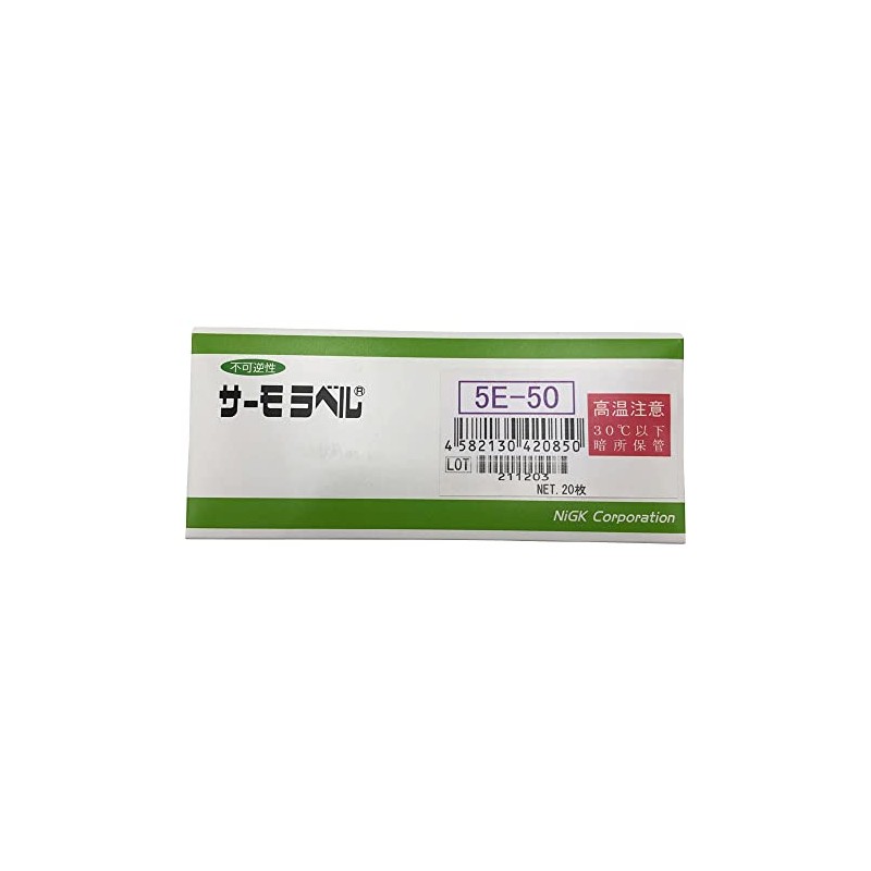 日油技研工業 サーモラベル5点表示屋外対応型 不可逆性 50度 5E50