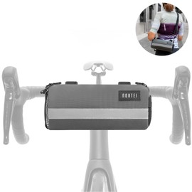 NORTEI Handlebar Bag for Road, Gravel and BTT – Bike Packaging with Removable Shoulder Strap and Waterproof Zip – 23 x 10 cm – 2L (Grey)