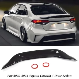 Unbranded For 2020-2024 Toyota Corolla Sedan Glossy Black R Style Rear Trunk Spoiler Lip