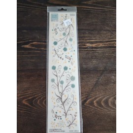 Fiskars Heidi Grace Rub-Ons Transfers - Blue Flowers Scroll Flourishes - RETIRED NEW 27