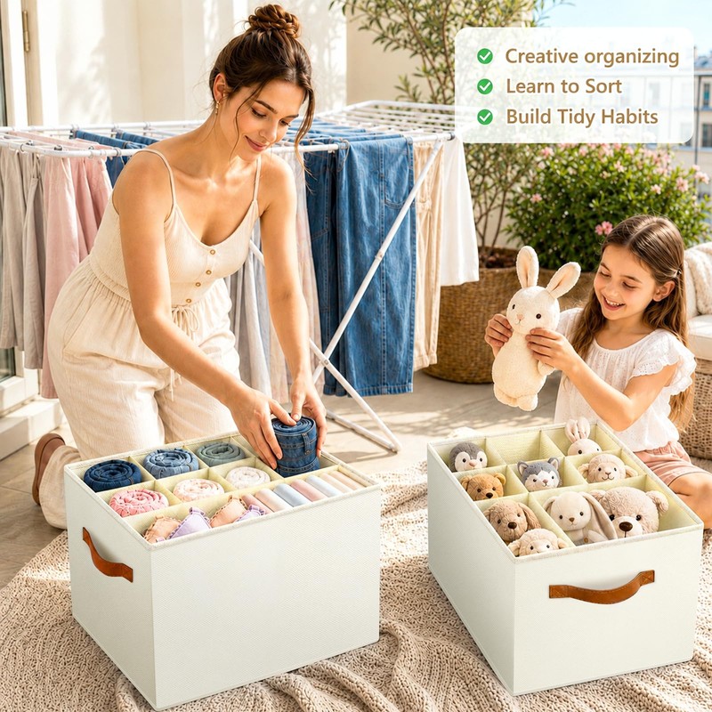 Adjustable Dividers Closet Organizers Bins, Versatile Storage Box - 2