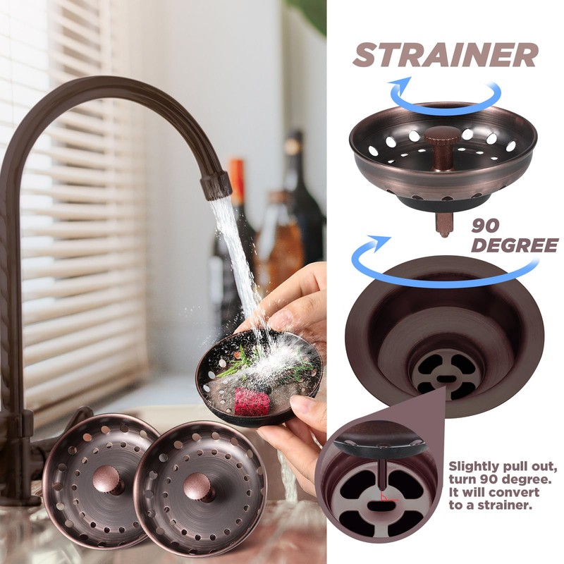 Retisee 2 Pcs Kitchen Sink Stopper Strainer Stainless Steel Drain