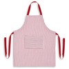 Cackleberry Home Red and White Ticking Stripe Woven Cotton Bib