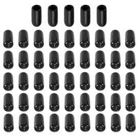 50pcs Rubber End Caps, 1/4" Flexible Screw Thread Protector Cover, Vinyl Rubber Bolt Covers