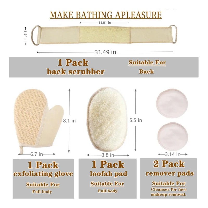 Esponja Exfoliante Natural De Lufa Para Ducha Y Baño