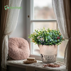 NoriStyle Babys Breath Artificial Flowers for Spring Indoor Outdoors Decoration, 6 Pcs Plastic Artificial Plants and Flowers with Bag Vase for Table Balcony Window Box Wedding Decor (Mixed Color)