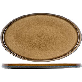 Cosy&Trendy Quintana Amber 5950031 Plate Flat Oval 30.5 x 19 cm (Pack of 1)