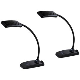 360 Lighting Ricky 13 3/4" High Small Modern Desk Lamps Set of 2 USB Ports LED Gooseneck Black Shade Home Office Living Room Charging Bedroom Bedside Nightstand House Reading Kitchen Entryway