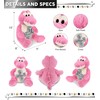 DolliBu Sitting Pink Alligator Stuffed Animal with Silver Cross and