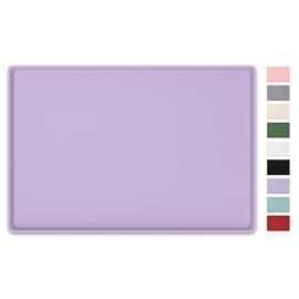 NPOOYI Silicone Art Mat for Crafts, 16" x 24" Waterproof Non-Slip Painting Mat for Kids with Raised Sides, Protects Surfaces Perfectly for Crafts, Legos, Slime, Resin, Paint & Jewelry-Making, Purple