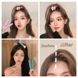 ZHEJIA Hand Winding Curler, Magic Curler, Set of 4, Walnut and Bangs Curler, Fluffy, Bangs, Hair Curler, DIY Bangs Curler, Magic Curler, Curly Hair Curler, Styling Tool, Bangs Clip, Easy to Use, Blue