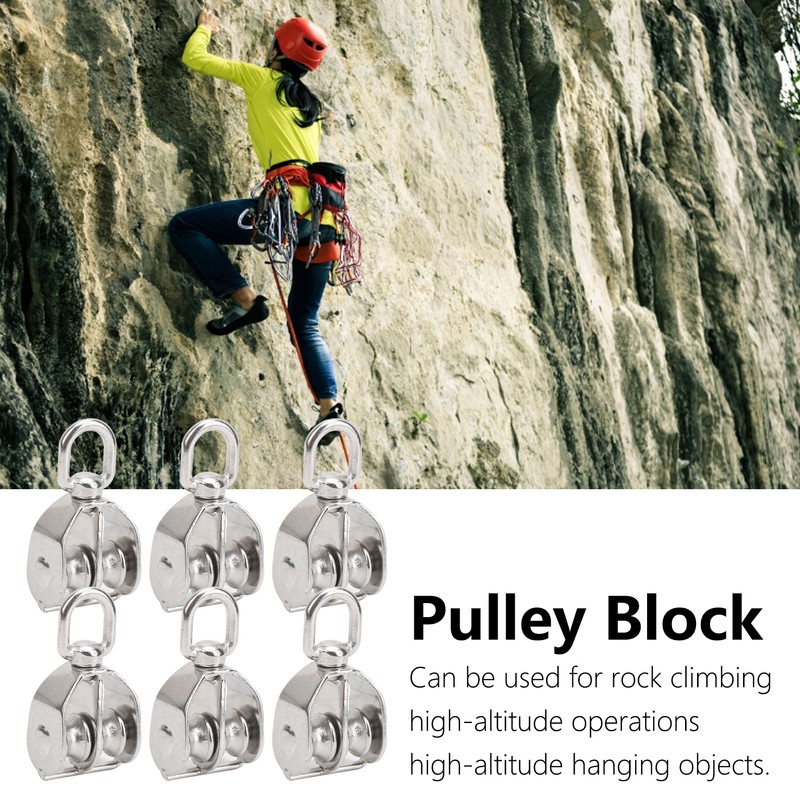 10PCS M15 Pulley Block Stainless Steel Heavy Duty Traction Wheel