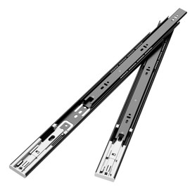 SONEE Side Mount Soft Close Drawer Slides 2 Pack, Full Extension Drawer Glides, 3 Fold, Ball Bearing, Bottom Mount, Heavy Duty 100 LB, Black (1 Pair, 20 Inch)