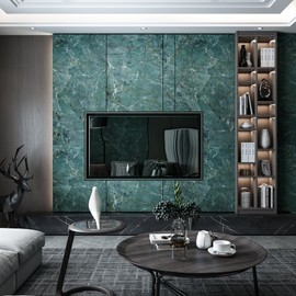 Boobest 31.5"x157" Large Size Hunter Green Marble Wallpaper Peel and Stick Thick Faux Marble Contact Paper for Walls Self Adheisve Waterproof Removable Marble Vinyl Wrap Retro Temporary Wallpaper