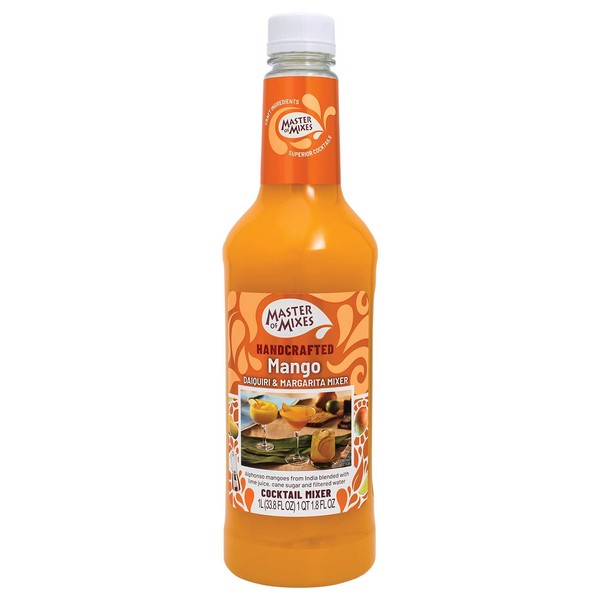 Master of Mixes Mango Daiquiri / Margarita Drink Mix, Ready to Use, 1 Liter Bottle (33.8 Fluid Ounces)