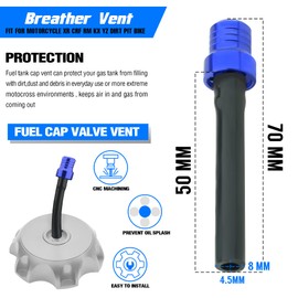 MCHMFG 7 Pcs Fuel Gas Tank Cap Breather Vent Hose for 50cc 110cc 125cc 150cc SSR XR50 Apollo Pit Dirt Bike Tao tao Kids ATV Quad Bike