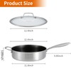 DELARLO Tri-Ply Stainless Steel 12 Inch Deep Frying Pan with