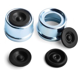Trailer Bearing Dust Cap Wheel - Trailer Axle Grease Cover 1.98" with Extra 2 Rubber Plugs, Bearing Center Replacement Trailer Cup, Trailer Hub Grease Cap for 2000 to 3500 Ib Axles Dexter EZ Lube,2pcs
