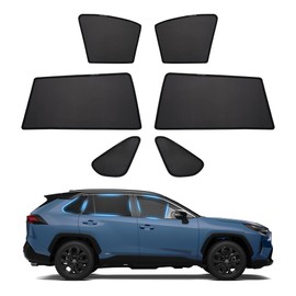 Powerty Custom Fit for Side Window Shade Toyota RAV4 2019-2024 2025-6 Pack 100% Light Block Car Priavcy Curtains Shades for Baby, Camping, Napping, Sleeping