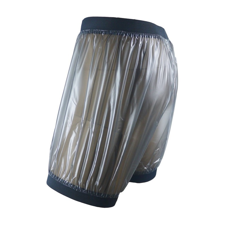 Haian Unisex Adult Incontinence Pull-on Plastic Comfort Pants (Transparent Black,