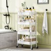 TOOLF 4-Tier Metal Rolling Cart with Wheels, Storage Utility Organizer