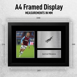 HWC Trading FR A4 Jarrod Bowen West Ham United Gifts Printed Signed Autograph Picture for Football Fans and Supporters - A4 Framed