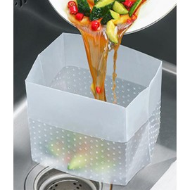 SAKIRABITO Drainer Garbage Bags, Freestanding, Triangular Corner, Disposable, 9.8 x 3.9 x 7.1 inches (25 x 10 x 18 cm), Set of 100