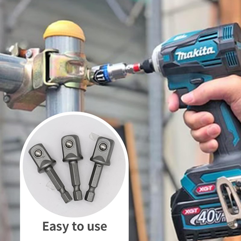 3PCS 50mm Socket Spanner Insert Square Converter Adapter for Impact