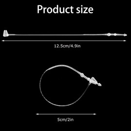 Hezhou Pack of 2000 Safety Threads, Loop Pins, Safety Threads for Labels, Price Labels, Loop Lock Threads, Safety Threads, No Labelling Gun (Transparent, 125 mm)