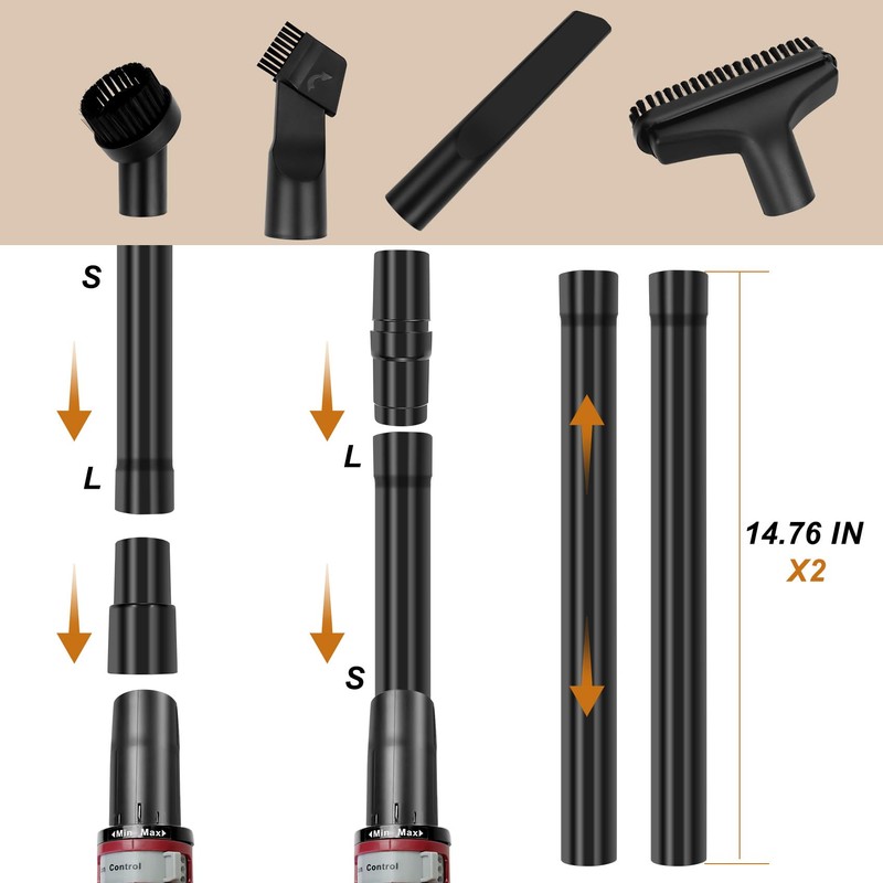 ZU561 Replacement Hose Handle, Crevice Tool, Vacuum Hose Adapters Compatible