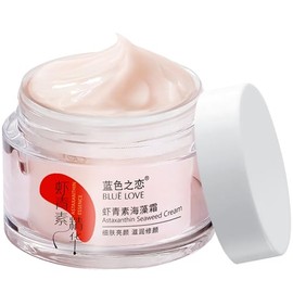 BLUE LOVE Crema facial con astaxantina y algas marinas para hombres y mujeres, crema facial hidratante antienvejecimiento, crema hidratante para el cu