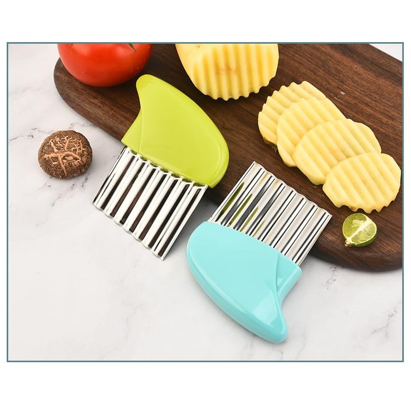 Crinkle Cutter Stainless Steel Potato Carrot Chip Vegetable Crinkle Wavy