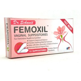 DR. SCHAVIT FEMOXIL Vaginal Suppositories - Natural Plant-Based Formula for Feminine Issue. All Natural Intimate Deodorant for Women. Restore Feminine pH Balance of The Vagina. Provides Fast Relief
