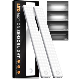 Auxoda 13 Inch Wireless Motion Sensor Light Indoor, USB Rechargeable Battery Operated Step Light, Magnetic Stick On Lights for Stair, Step Lights Motion-Activated Auto Shut-Off (2-Pack)